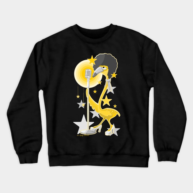 mrs.Fannie flamingo pop star / yellow edition Crewneck Sweatshirt by mr.Lenny Loves ...